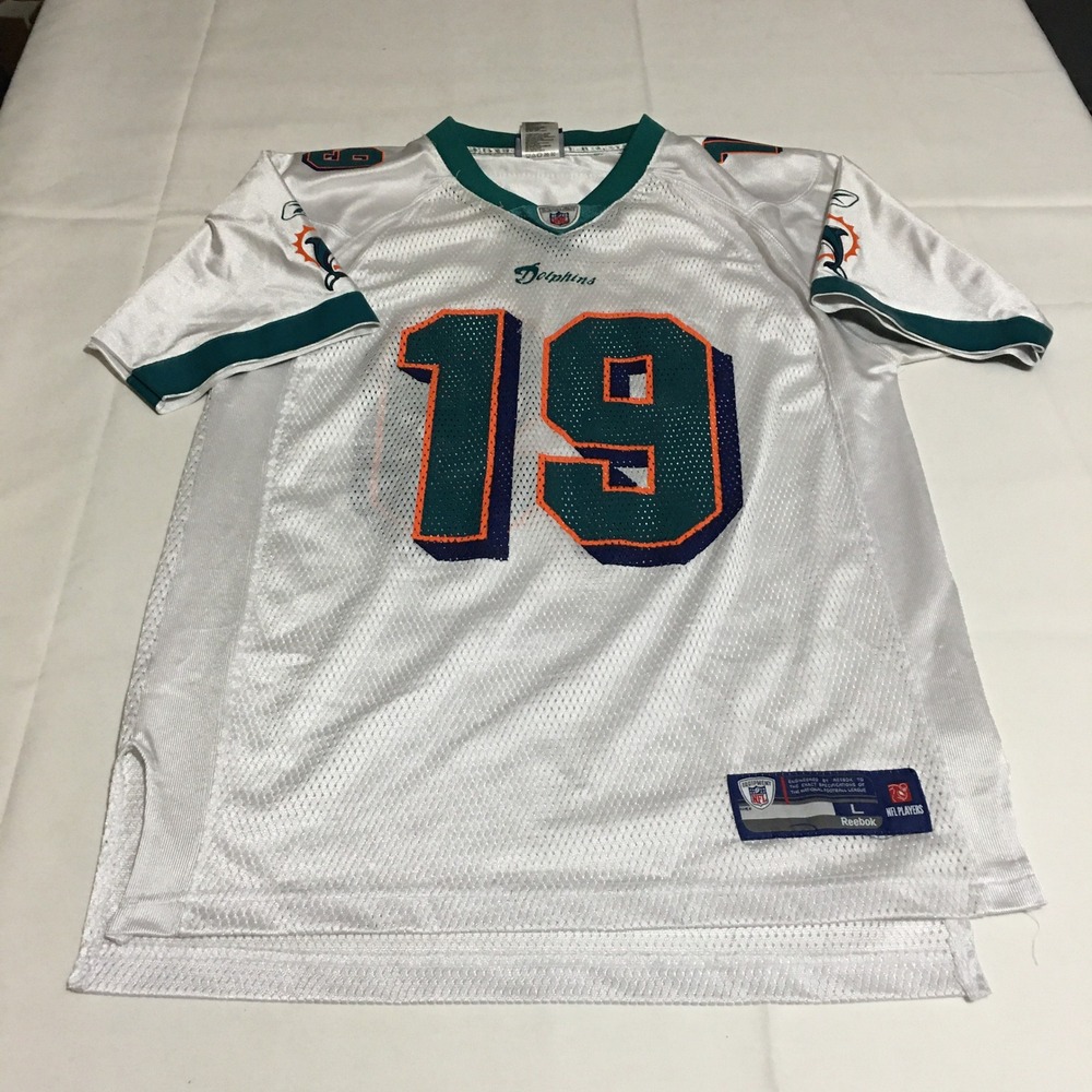 Reebok Miami Dolphins Football Jersey Youth Large White Brandon Marshall 19